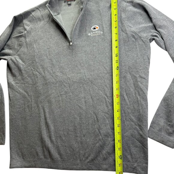 Peter Millar Sweater Gray Mock Neck.  Half Zip.  Zipper. Size Men's Large Cotton - Picture 8 of 11